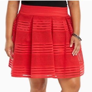 NWT Torrid  Red Flare Skirt S